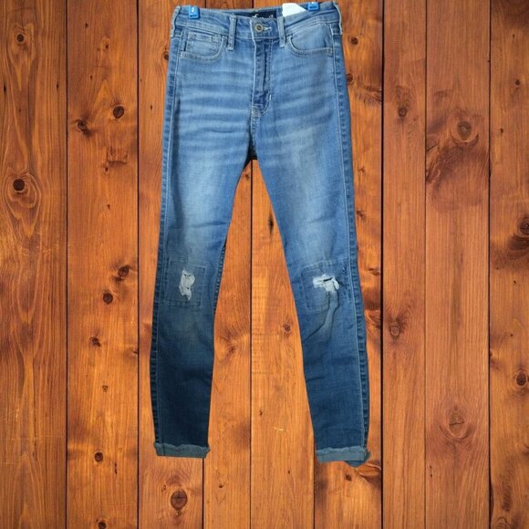 hollister Denim - Hollister High Rise Crop Super Skinny Classic Stretch Women’s Size 23x24 Jeans